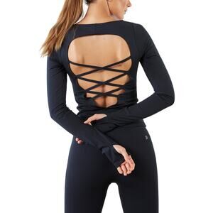 Daughter Lessons Nyc Black Polyester Activation Long Sleeve Top Size L